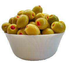 Оливки зеленые сорт Халкидики с красным сладким перцем KURTES 1 кг
