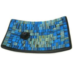 Подставка для благовоний из керамики со стеклом "Голубизна" 20х12 см