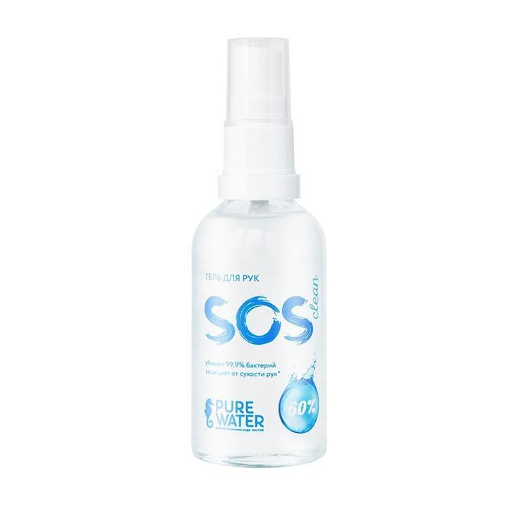 МиКо гель для рук SOS Clean 60% спирта Pure Water 50 мл