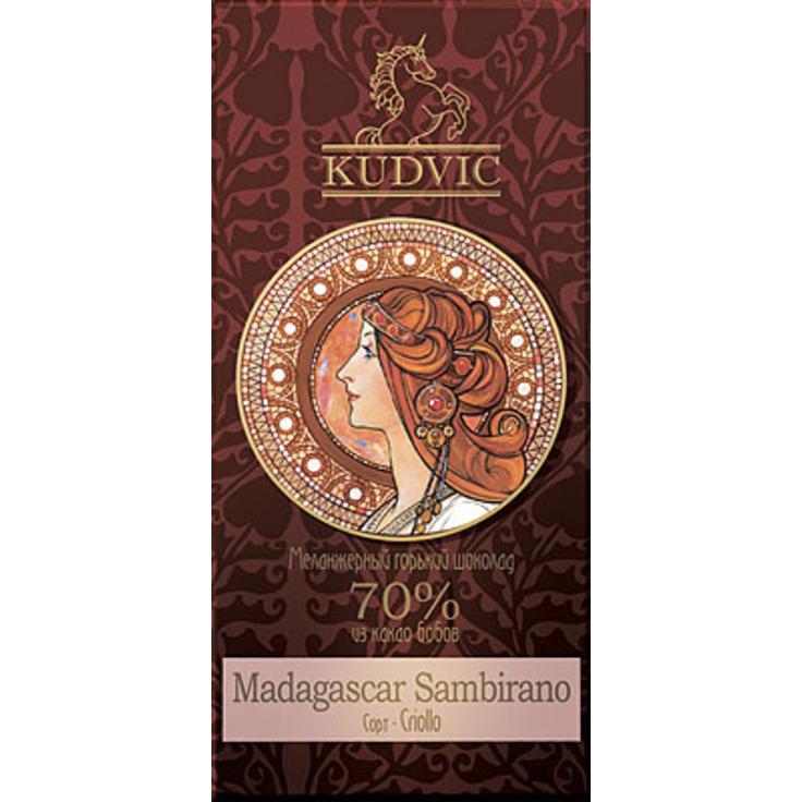 Горький шоколад KUDVIC 70% какао Madagascar Sambirano N1 100 г