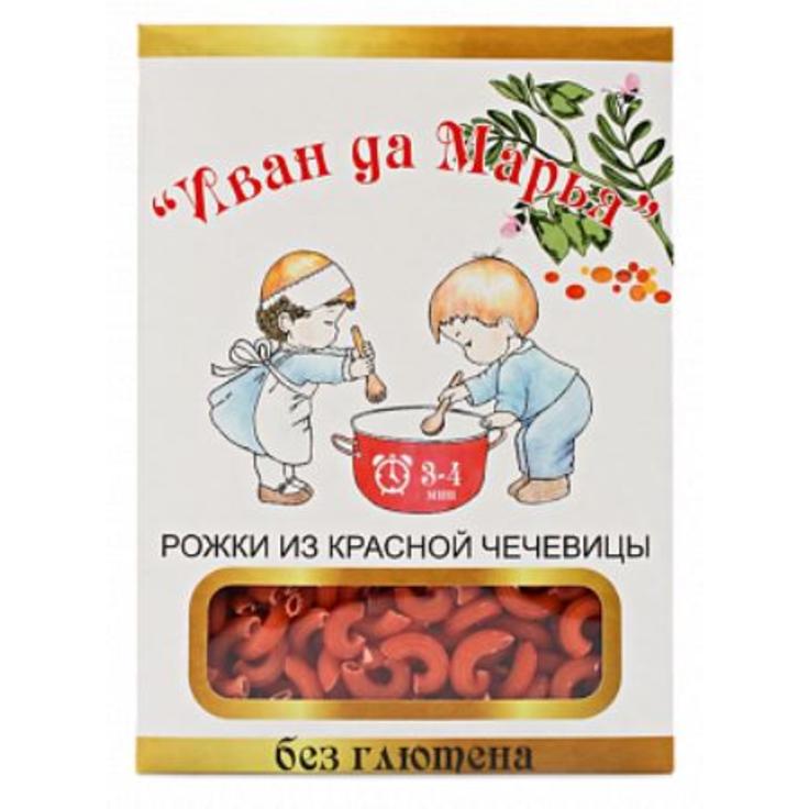 Рожки из красной чечевицы безглютеновые "Иван да Марья", 400 г