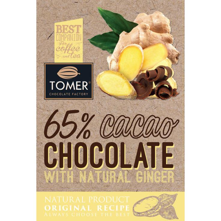 Горький шоколад 65% с имбирем ТОМЕР, 90 г
