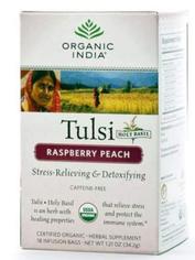 Чай травяной тулси с малиной и персиком ORGANIC INDIA 18 пакетиков по 1.8 г