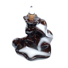 Подставка для благовоний из керамики "Стелющийся дым" - Лотос в чаше высотой 8 см