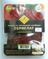 Колбасные чипсы "Сервелат" из вегетарианской колбасы VEGO, 200 г