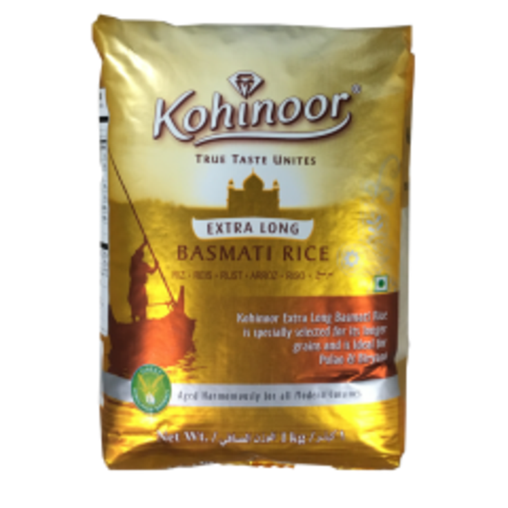 Рис Басмати золотой пропареный экстрадлинный Kohinoor, 1 кг