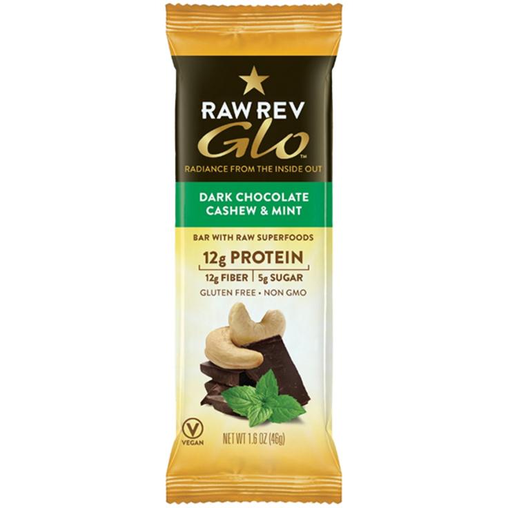 Батончик RAW REV Glo кешью с темным шоколадом и мятой органический (12 г протеина), 46 г