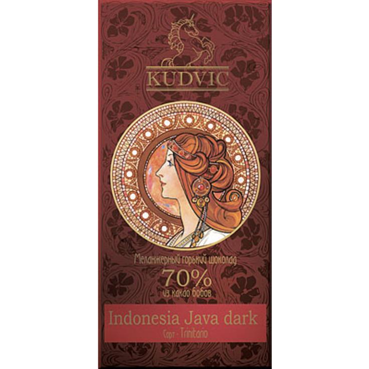 Горький шоколад KUDVIC 70% какао Indonesia Java Dark 100 г