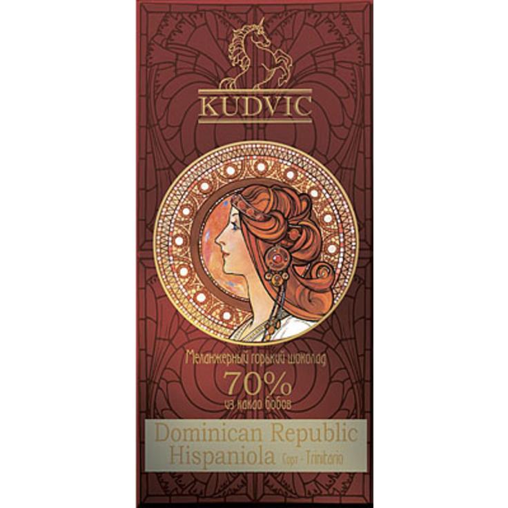 Горький шоколад KUDVIC 70% какао Dominican Republic Hispaniola 100 г