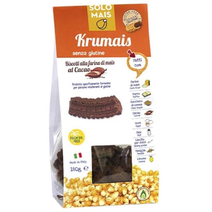 Печенье безглютеновое кукурузное Крумаис с какао органическое SOLO MAIS 180 г