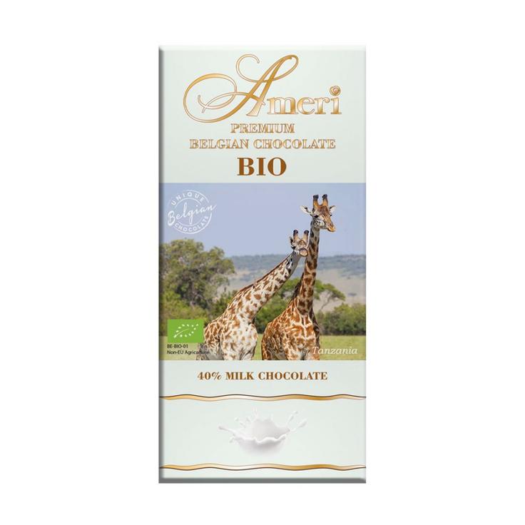 Молочный органический шоколад AMERI BIO 40% какао, 100 г