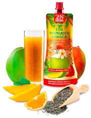 Напиток СУПЕРФУД Сок молодого кокоса с манго и семенами чиа 28 SEEDS 250 мл
