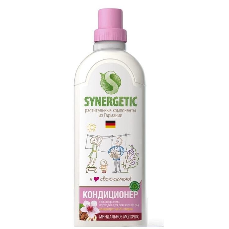SYNERGETIC Биоразлагаемый кондиционер для стирки "Миндальное молочко" с антистатическим эффектом 1 л