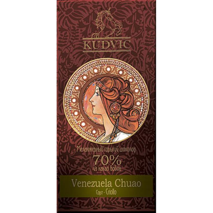 Горький шоколад KUDVIC 70% какао Venezuela Chuao 100 г