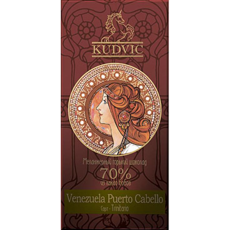 Горький шоколад KUDVIC 70% какао Venezuela Puerto Cabello 100 г