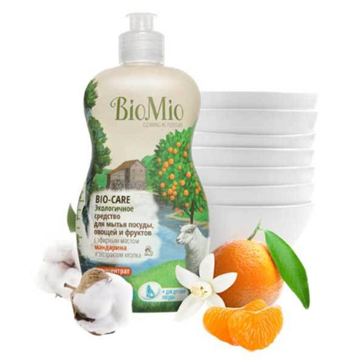 BioMio BIO-CARE средство для мытья посуды, овощей и фруктов с эфирным маслом мандарина 450 мл