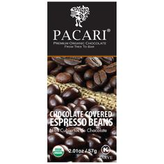 Зерна кофе эспрессо в органическом шоколаде Pacari, 45 г