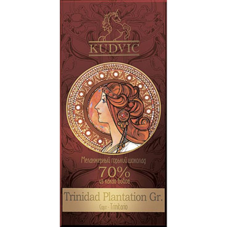 Горький шоколад KUDVIC 70% какао Trinidad Plantation Gr 100 г