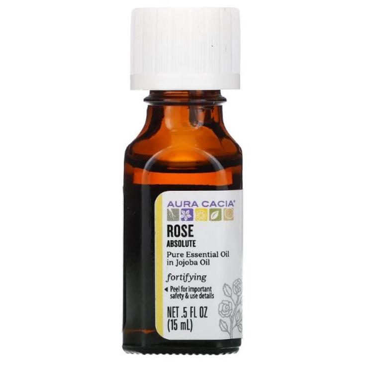 Роза дамасская - абсолют эфирного масла в масле жожоба, Aura Cacia, 15 мл