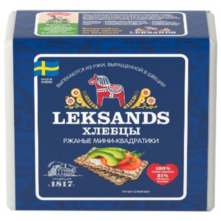 Хлебцы хрустящие ржаные мини-квадратики Leksands 200 г