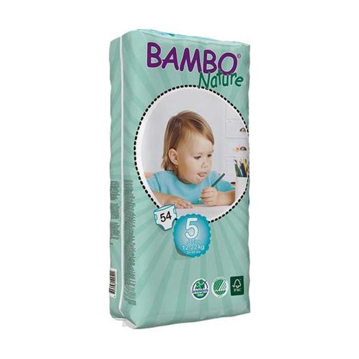 Подгузники детские органические 5 Junior 12-22 кг BAMBO Nature, 54 штук