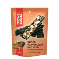 Чипсы из морской капусты с миндалем и вкусом барбекю СИБУКИ 20 г