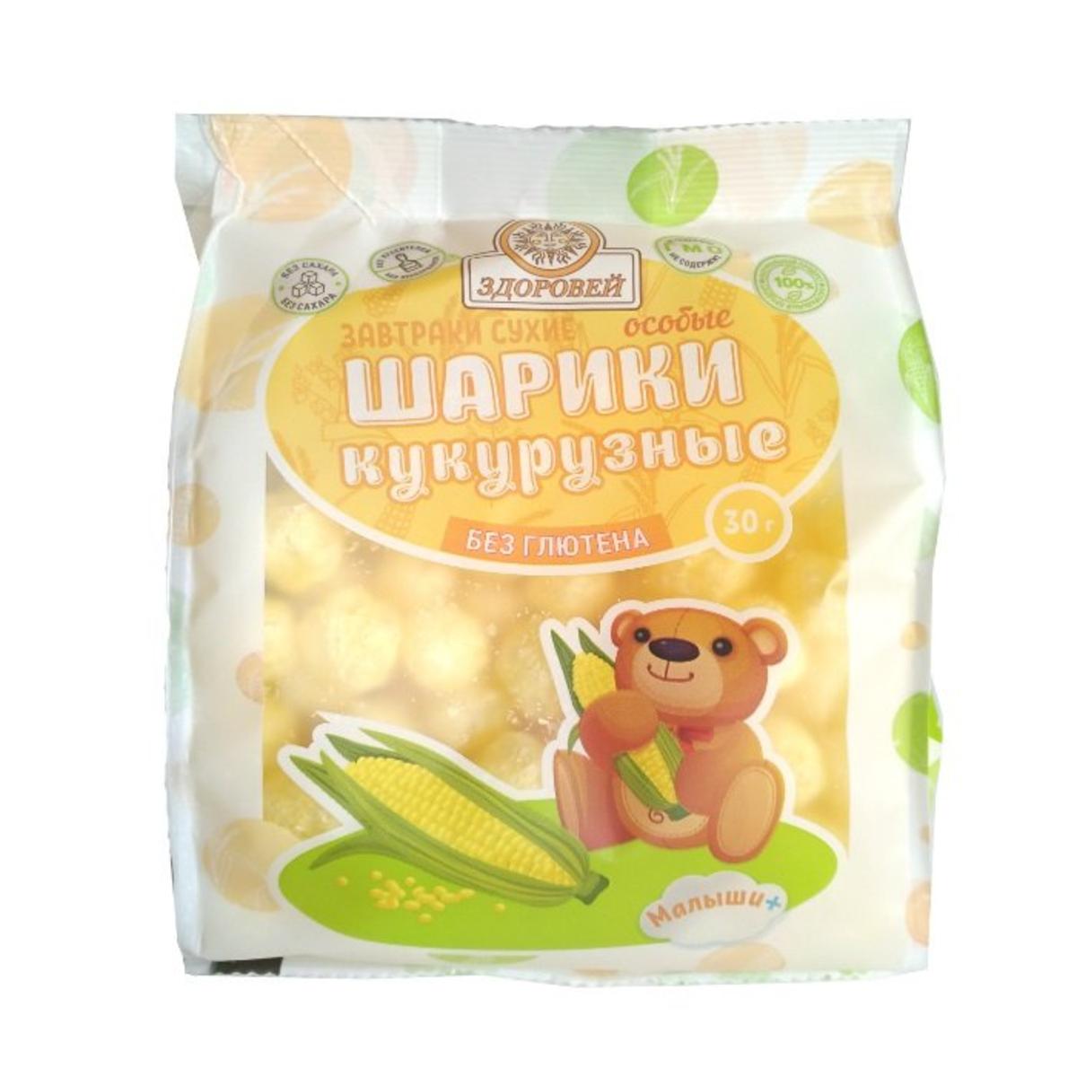 Купить Шарики кукурузные без сахара безглютеновые "Здоровей" 30 г ...