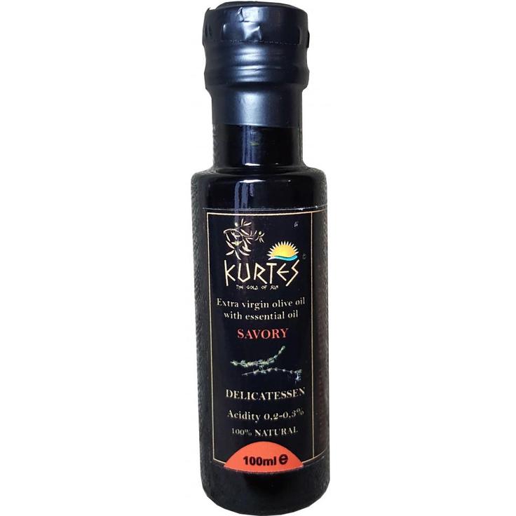 Оливковое масло Extra Virgin PDO Messara KURTES Delicatessen со вкусом чабера 100 мл