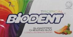 Жевательная резинка без сахара со вкусом тропических фруктов Biodent, 7 пластинок