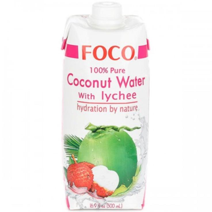 FOCO кокосовая вода с соком личи, 500 мл