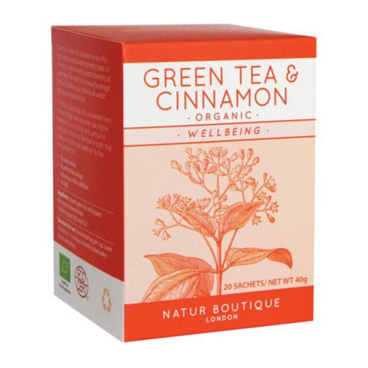 NATUR BOUTIQUE органический зеленый чай с корицей 20 пакетиков