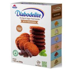 Печенье мультизлаковое без сахара с пажитником "Шоколад" Diabodelite 200 г