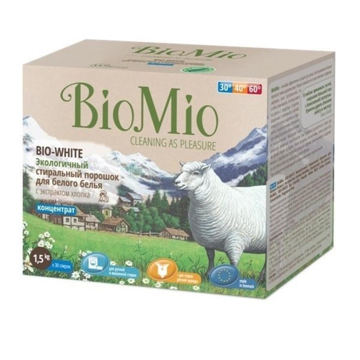 BioMio BIO-WHITE экологичный стиральный порошок для белого белья без запаха 1500 г