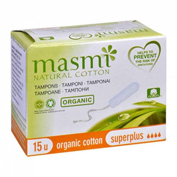 Тампоны из натурального органического хлопка Masmi Natural Cotton "Super Plus" 15 штук