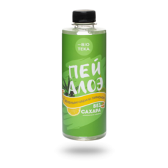 Напиток растительный без сахара с алоэ, зеленым чаем и лимоном "ПЕЙ АЛОЭ" - BIOTEKA 330 мл