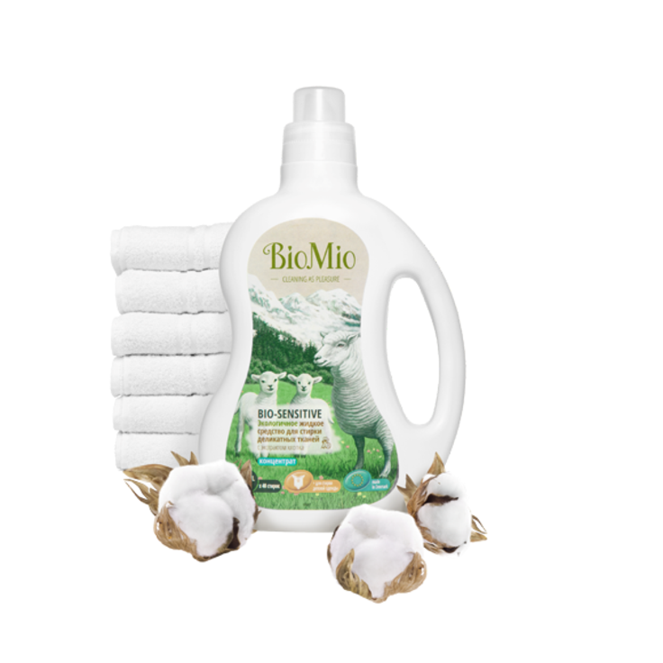BioMio BIO-SENSITIVE экологичное жидкое средство для стирки деликатных тканей без запаха 1500 мл