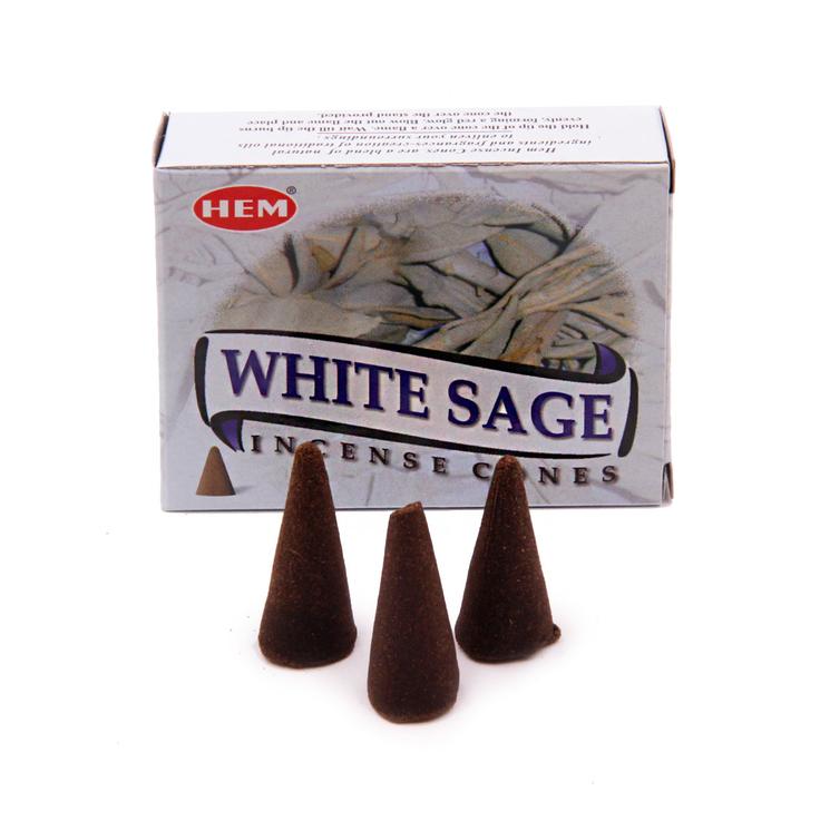 Благовония HEM безосновные White Sage - Белый шалфей, 10 конусов