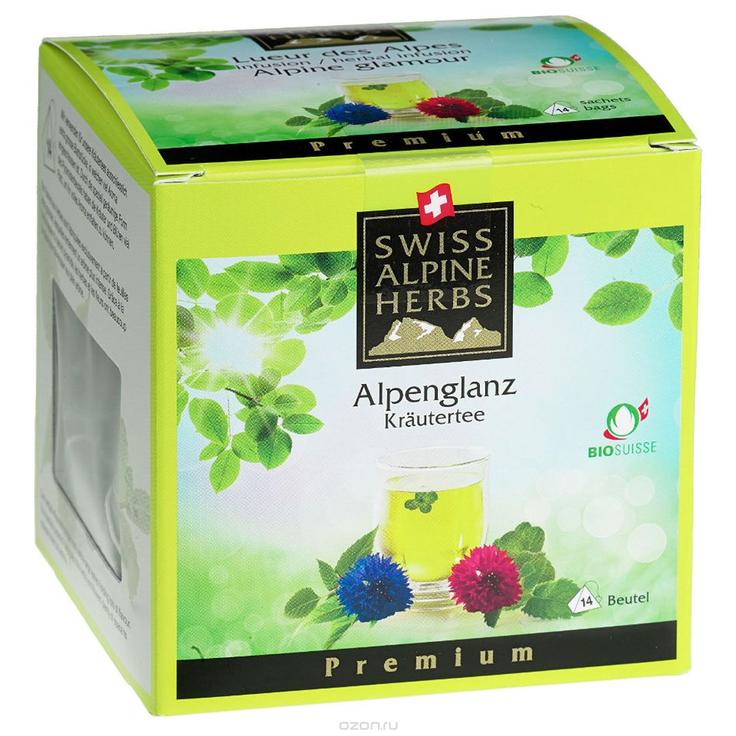 Органический травяной чай «Альпийский гламур» SWISS ALPINE HERBS 14 пирамидок по 1 г