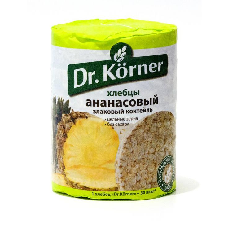 Хлебцы Dr.Korner "Злаковый коктейль ананасовый", 100 г