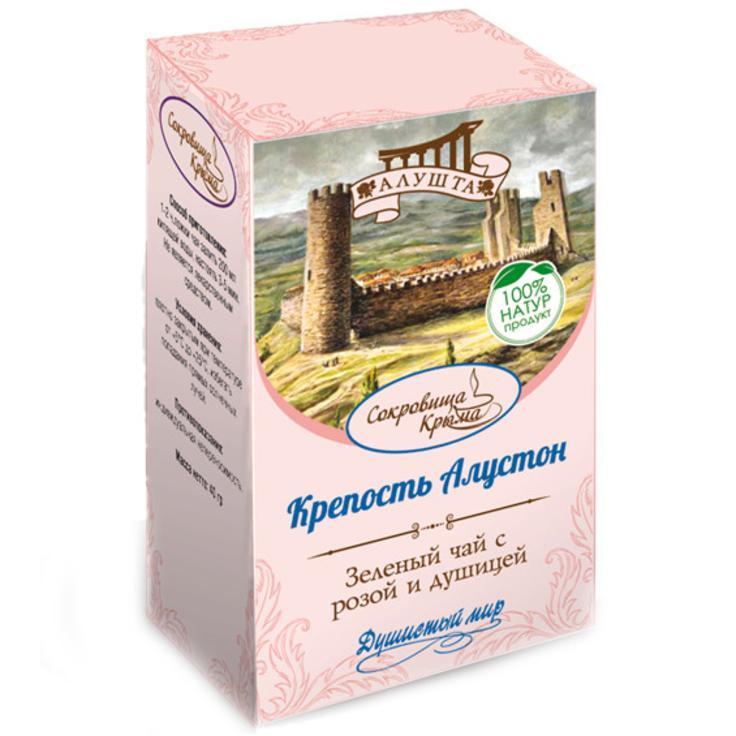 Фиточай "Крепость Алустон" зеленый чай с розой и душицей ДУШИСТЫЙ МИР 40 г