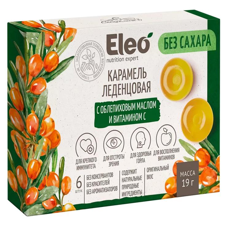 Карамель леденцовая без сахара с облепиховым маслом и витамином C ELEO 19 г