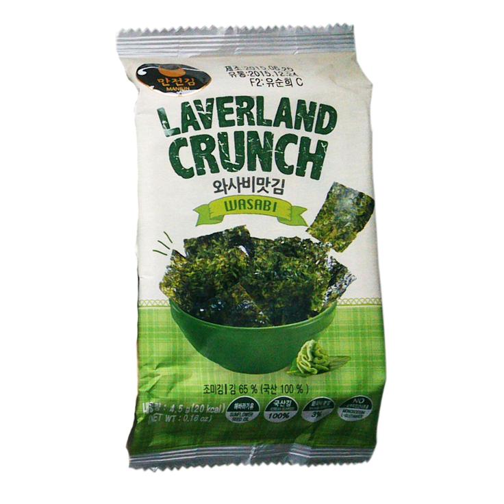 Морская капуста хрустящая с васаби Laverland Crunch Crispy Seаweed 4.5 г