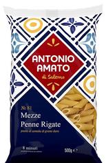 Antonio Amato пенне ригате медзе N81 из твердых сортов пшеницы 13% белка 500 г