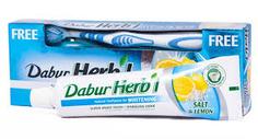 Dabur Herb'l Salt & Lemon аюрведическая зубная паста в комплекте с зубной щеткой 150 г
