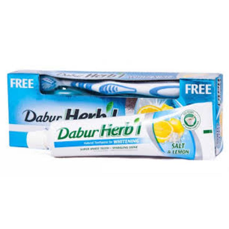 Dabur Herb'l Salt & Lemon аюрведическая зубная паста в комплекте с зубной щеткой 150 г
