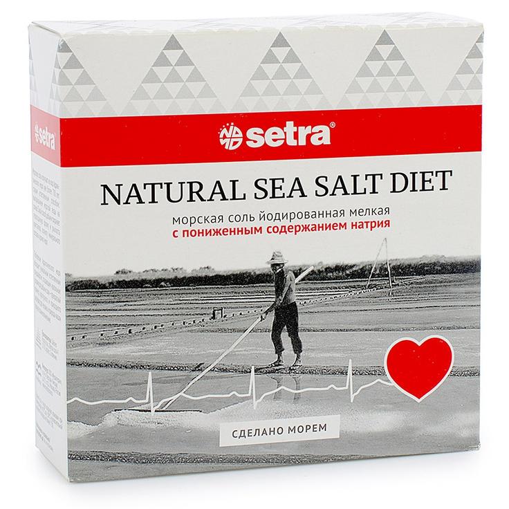 Натуральная адриатическая морская соль с пониженным содержание натрия мелкая SETRA, 500 г