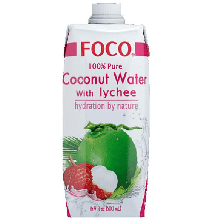 FOCO кокосовая вода с соком личи, 330 мл