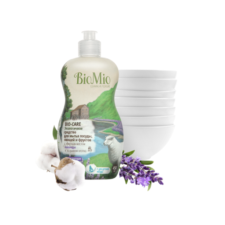 BioMio BIO-CARE средство для мытья посуды, овощей и фруктов с эфирным маслом лаванды 450 мл