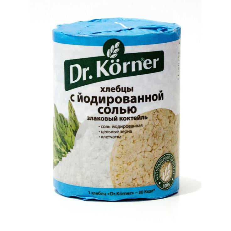 Хлебцы Dr.Korner "Злаковый коктейль с йодированной солью", 100 г