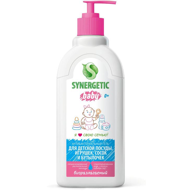 SYNERGETIC Биоразлагаемое средство для мытья детской посуды сосок бутылочек и детских игрушек 500 мл